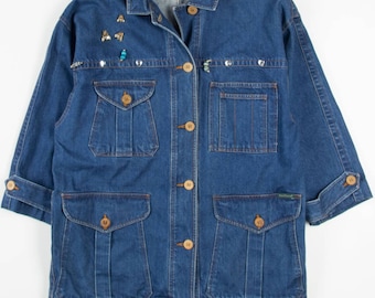 Vintage Bedazzled Circus Patches Denim Jacket