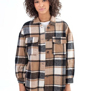 Plaid Brown & Black Shacket