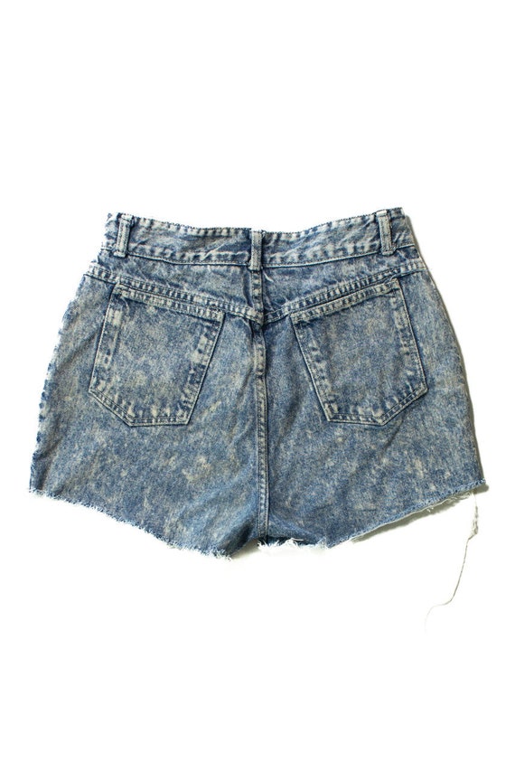 Vintage Acid Wash Cutoff Denim Shorts (1990s) - image 2