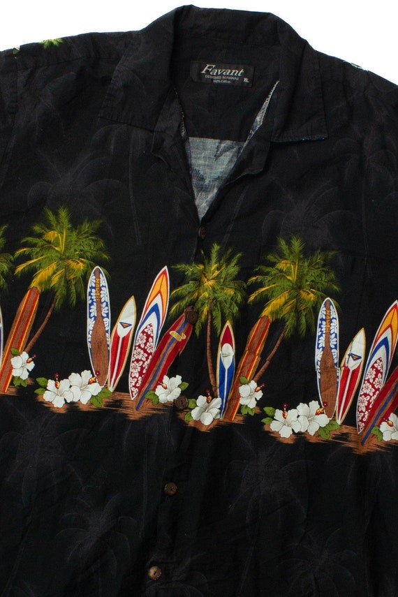 Vintage Black Surfboards Hawaiian Shirt (1990s) - image 2