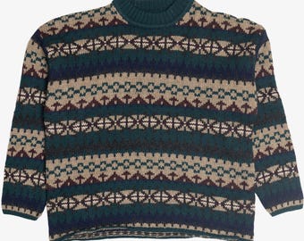 Vintage Heather & Tweed Wool Fair Isle Sweater (2000s)