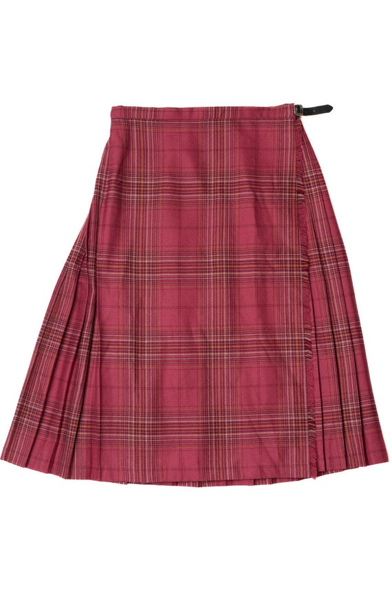 Vintage Dark Pink Plaid Moffat Weavers Skirt