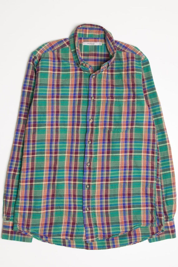 Vintage Kelly Green Flannel Shirt 4395 - image 2