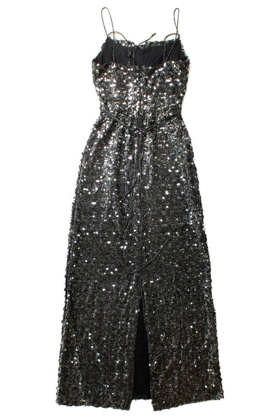 Vintage Norman Berg Black Sequin Dress - image 3