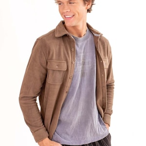 Brown Fleece Flannel Shirt