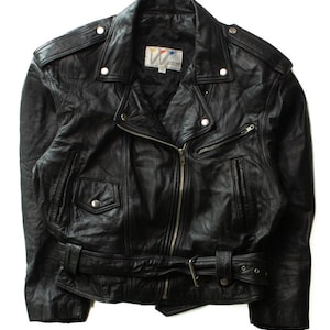 Vintage W Leather Motorcycle Jacket (1990s)