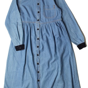 Vintage True Blue Button Front Denim Dress