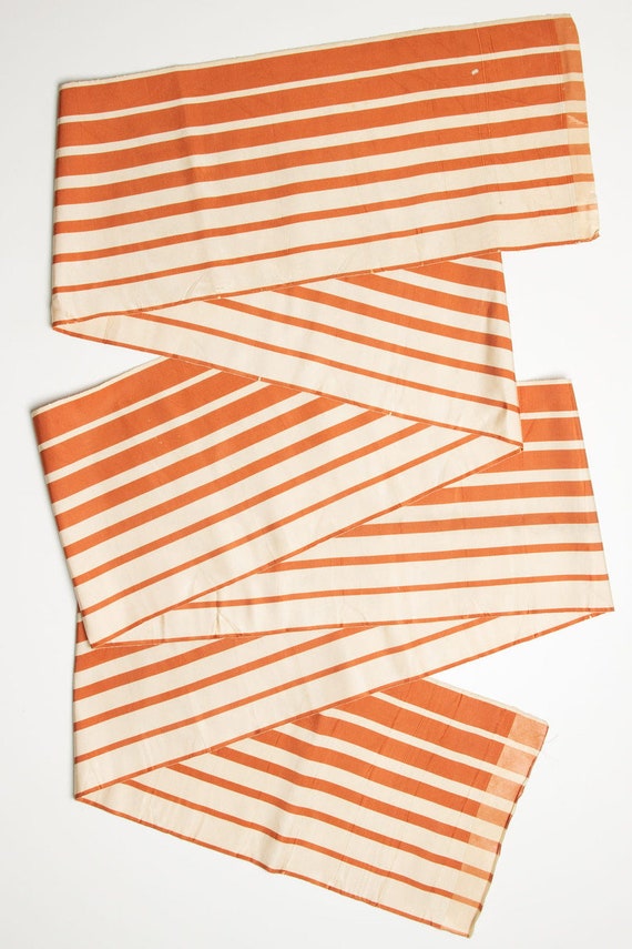 Vintage Orange Striped Heko Obi 152 - image 2
