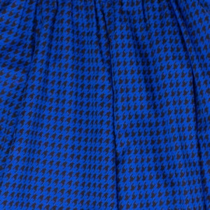 Vintage Black & Blue Houndstooth Midi Skirt