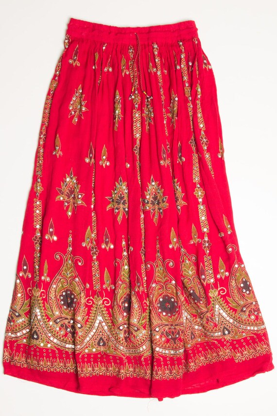 Vintage Red Sequin Detail Festival Skirt 559 Canada