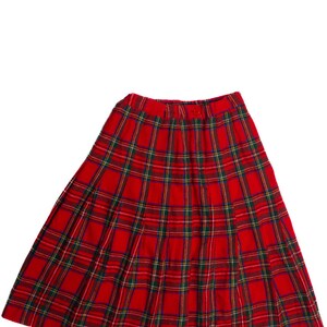 Vintage Plaid Midi Skirt (80s) 689