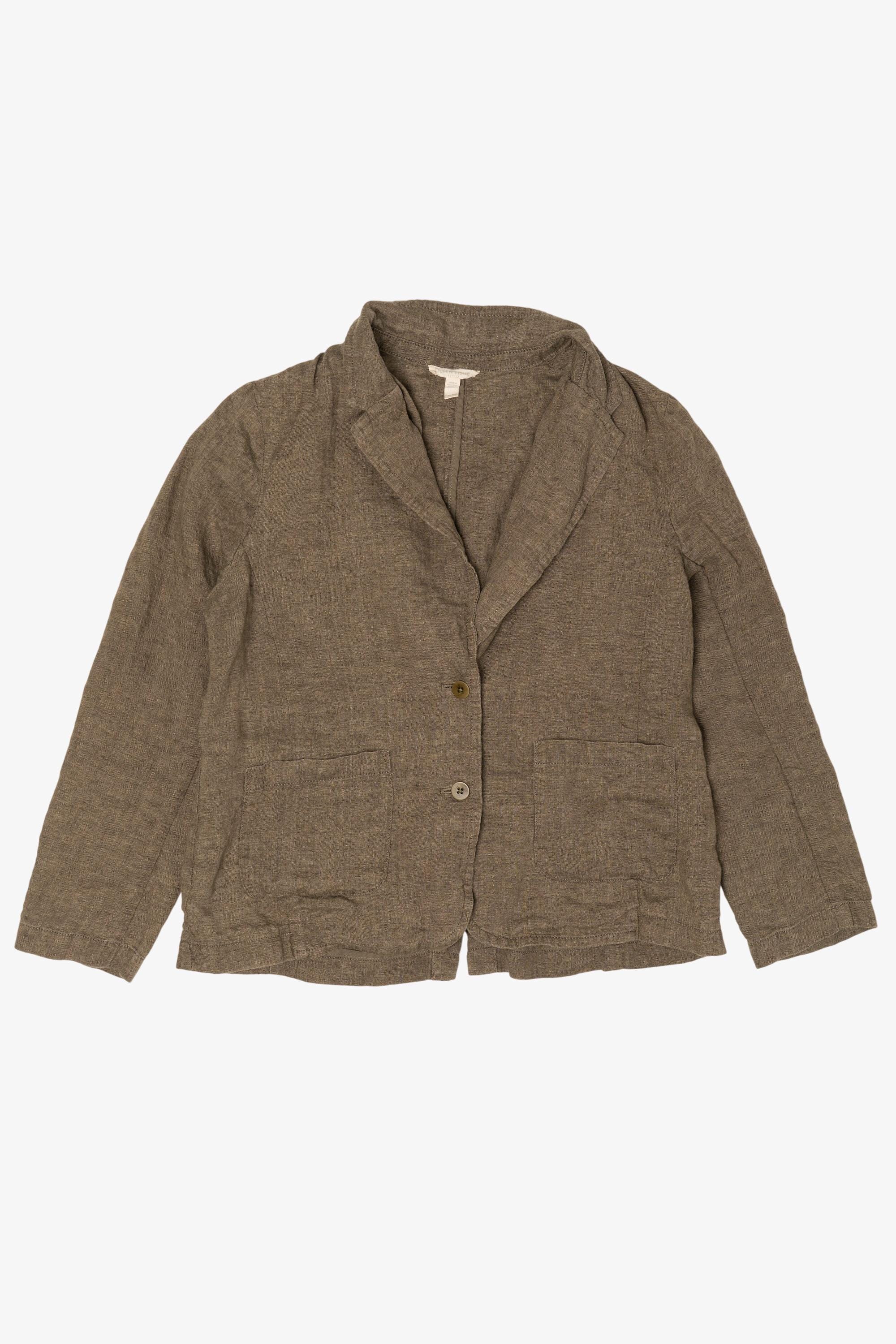 Eileen Fisher, Vintage Brown Eileen Fisher Linen Blazer (2000s)