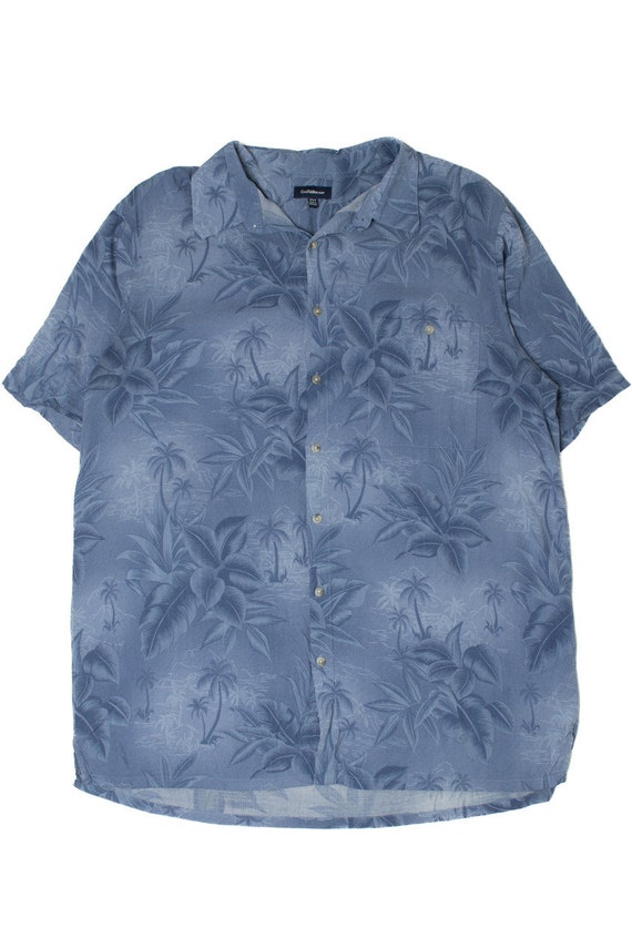 Blue Island Palm Tree Croft & Barrow Hawaiian Shir