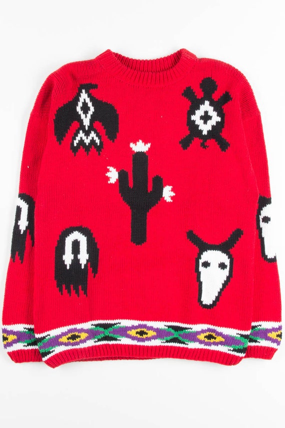 Vintage Southwestern Character Sweater 1