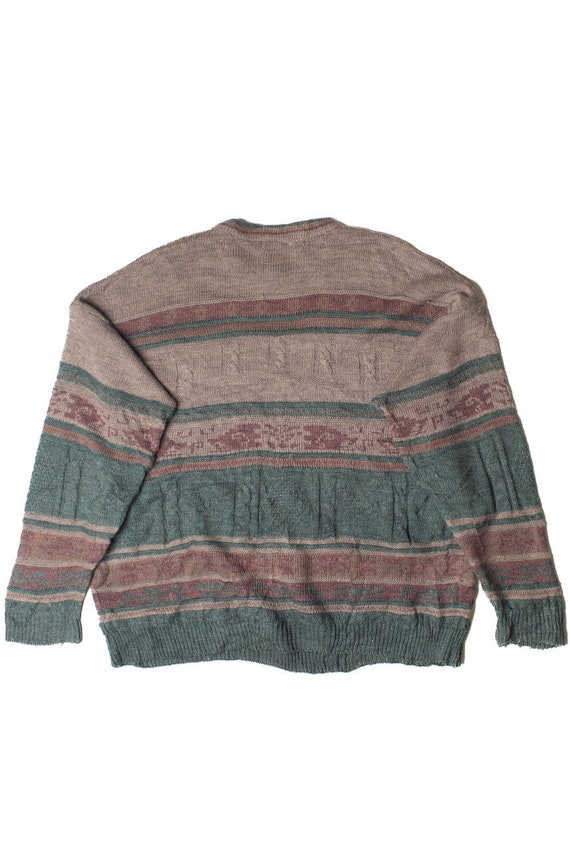 Vintage St. Bernard Abstract Multi Knit Striped 8… - image 4