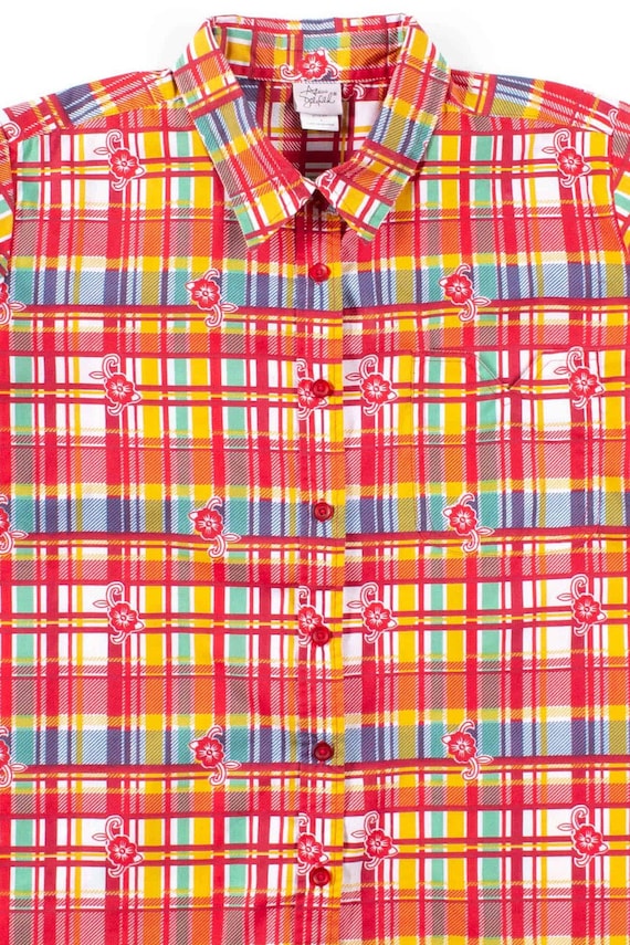 PLAID POINSETTA BUTTON UP main image 0