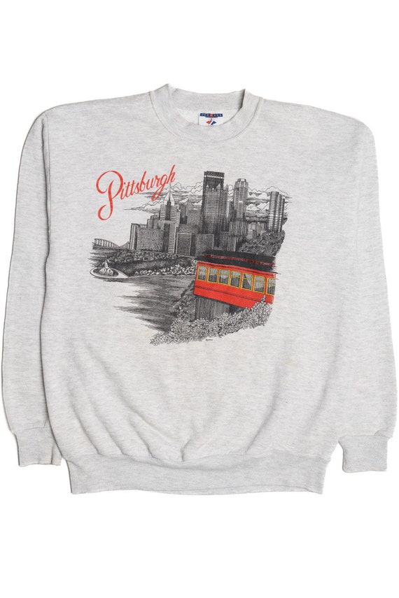 Vintage "Pittsburgh" Illustrated City Skyline Swea