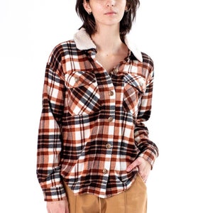 Chocolate Sherpa Collar Fleece Shacket