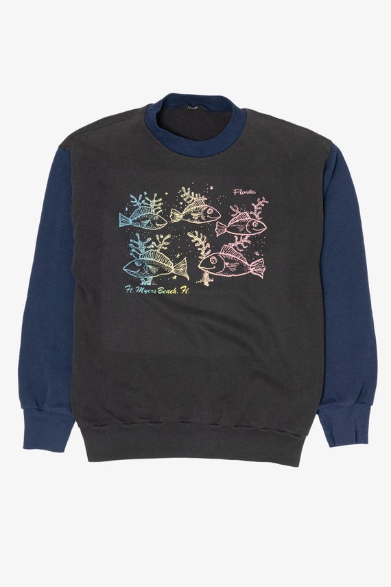 Vintage Ft. Myers Beach Florida Fish Sweatshirt (1990s)