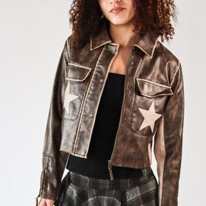 Double Star Brown Moto Jacket