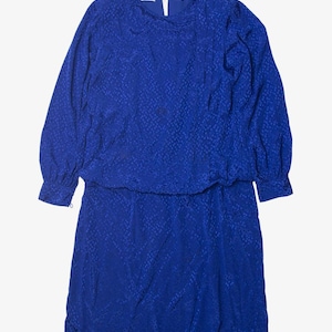 Vintage Bites and Pieces Blaues Blouson Kleid