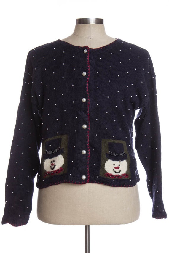 Blue Ugly Christmas Cardigan 34995