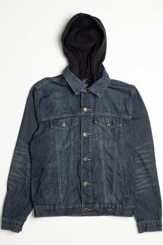 Guess Hooded Denim Jacket - Etsy