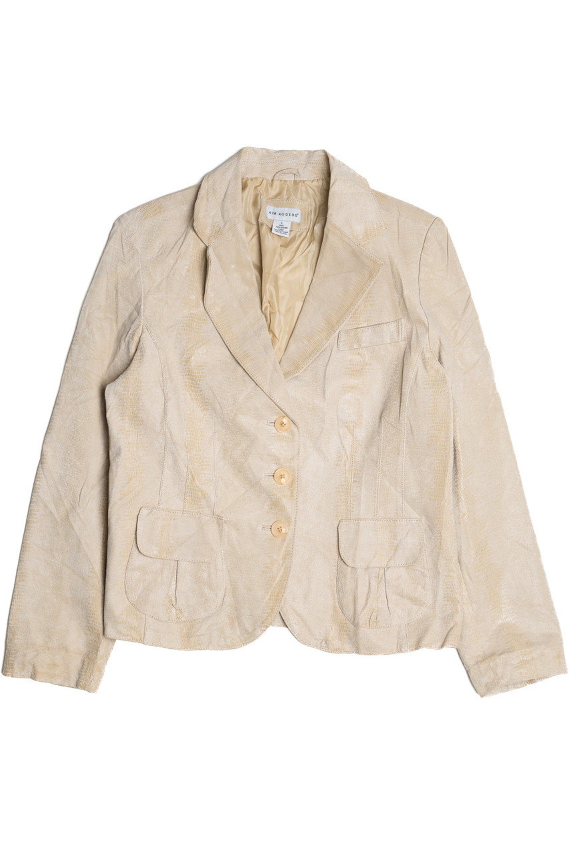 Vintage  Kim Rogers Snake Pattern Leather Blazer Jacket, Foto 1 von 5