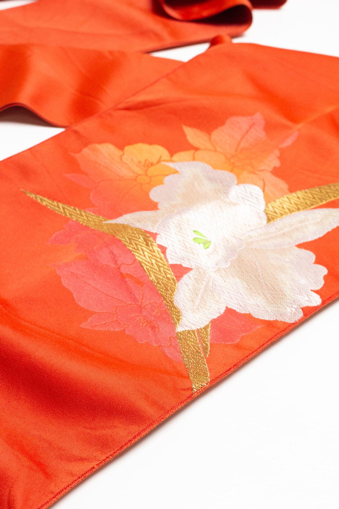 Vintage Embroidered Orchid Nagoya Obi 144 - Etsy UK