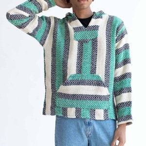 Green Cotton Blend Baja Hoodie