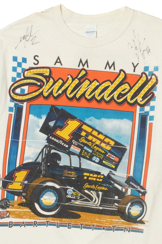 Signed Sammy Swindell Sprint Car Racing T-Shirt - image 2