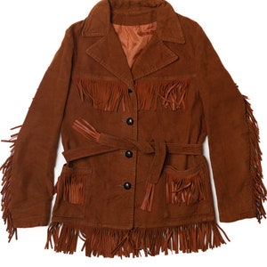 Vintage Faux Wildleder Fransen Leichte Jacke