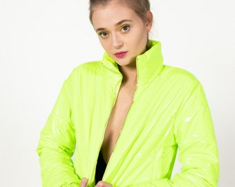 Kurtka puchowa Neon Lime Crop