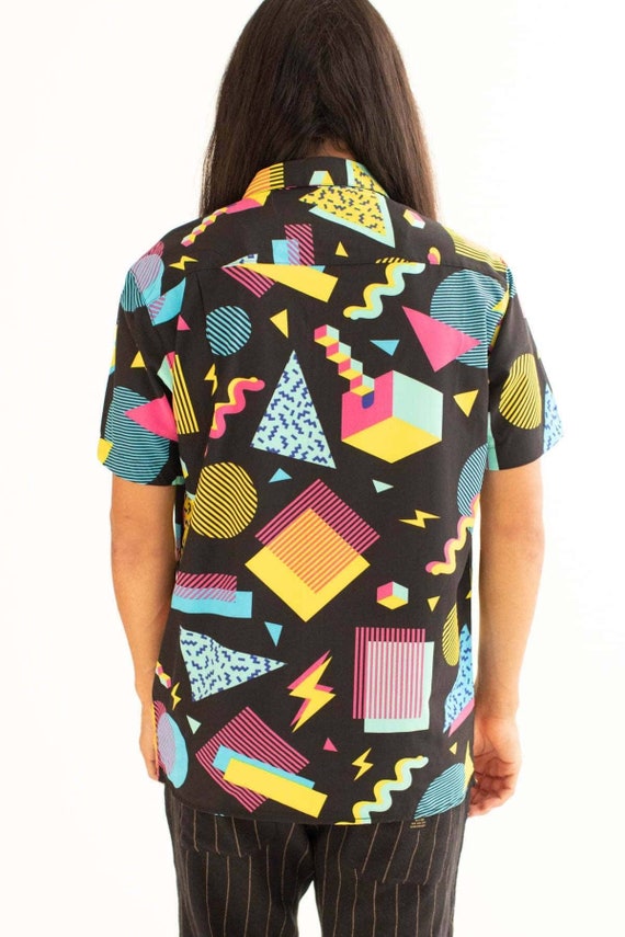 90s Midnight Shapes Button up Shirt 80s 