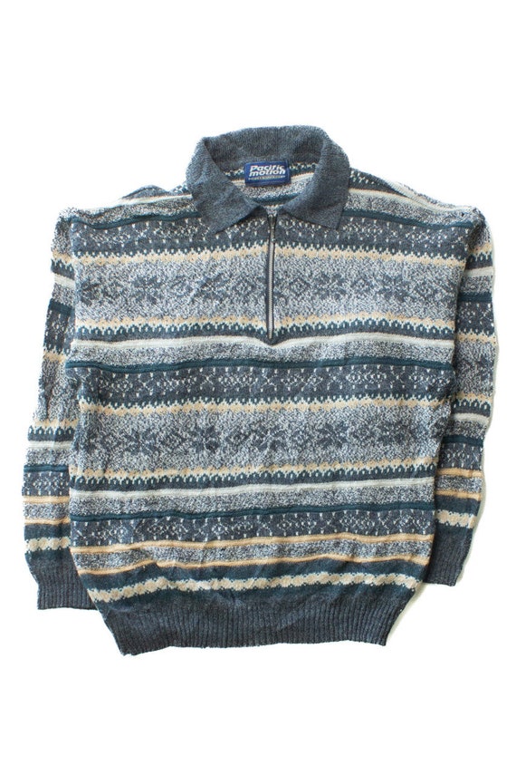 Vintage Pacific Motion Quarter Zip 80s Sweater