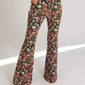 Mushroom \u0026 Wildflower Flare Jeans - Etsy