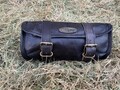 Handmade Goat Leather Brown Motorcycle Side Saddle Bags Storage Tool Pouch