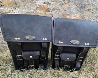 Leather Saddlebags Motorcycle Pouch Brown Two Bags Panniers Saddle Bags For Sportscasters