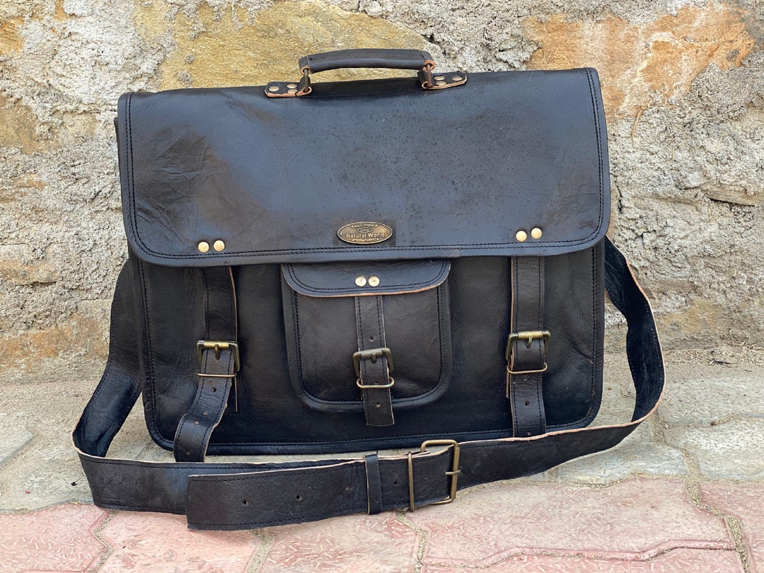 18 Genuine Leather Messenger Bag Shoulder Bag Laptop Bag - Etsy
