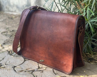 Leder Messenger Bull Hide Bag Schultertasche Schultertasche Umhängetasche Umhängetasche Für Männer & Frauen