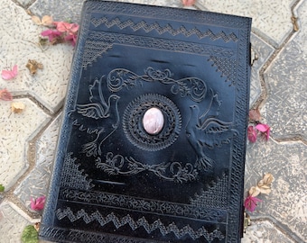 XL Leather Journal: Seven Stone Book of Shadows, 10x13 Sketchbook