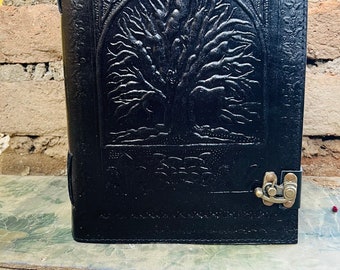 Tree of Life Leather Journal: Large Grimoire Writing Diary