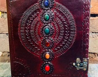 Personalized Leather Ring Binder: Seven Stones Grimoire, 10x13x2