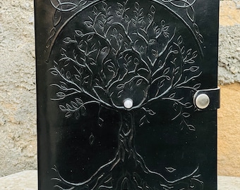 Tree Of Life Embossed Leather Journal: Moon Stone Diary (6x9)