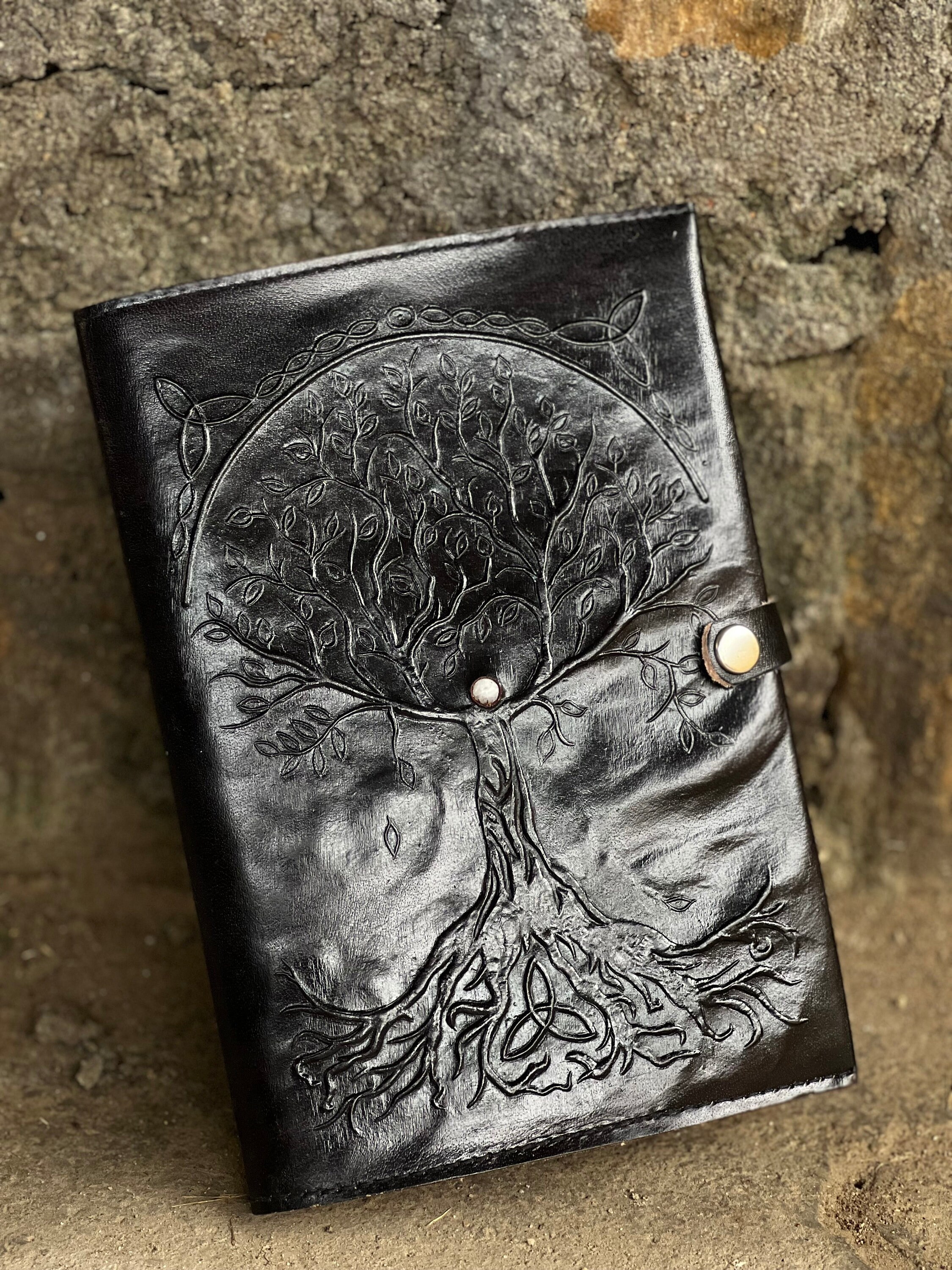 Tree of Life Embossed Leather Journal: Moon Stone Diary (6x9) - Etsy