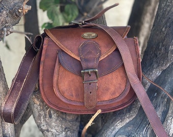 Handmadeclubshop Leather Cross Body Bags For Women Real Leather Multi Pocket Travel Purse & Sling Shoulder Bag
