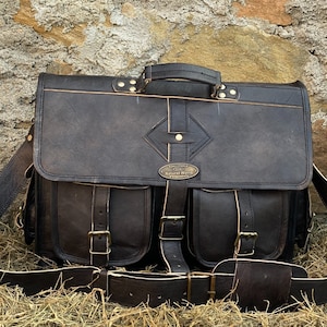 bolso mensajero de cuero bolso bandolera bolso lateral bolso cruzado bolso de cuerpo universitario bolso negro bolso de cabra maletín de cuero bolso unisex Mejor regalo para NAVIDAD
