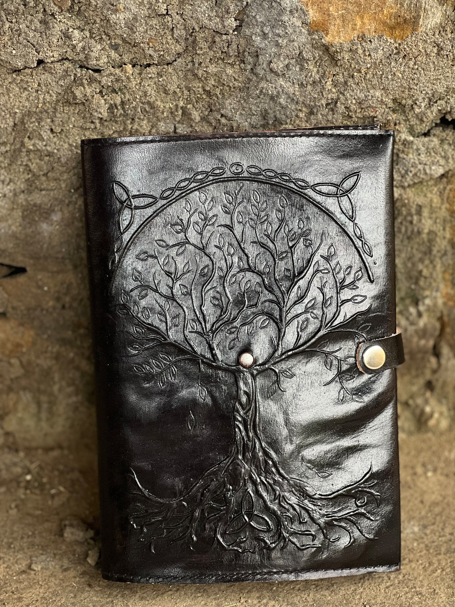 Tree of Life Embossed Leather Journal: Moon Stone Diary (6x9) - Etsy