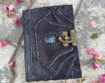 Evil Eye Leather Journal: Hocus Pocus Book of Shadows, 5x7 in