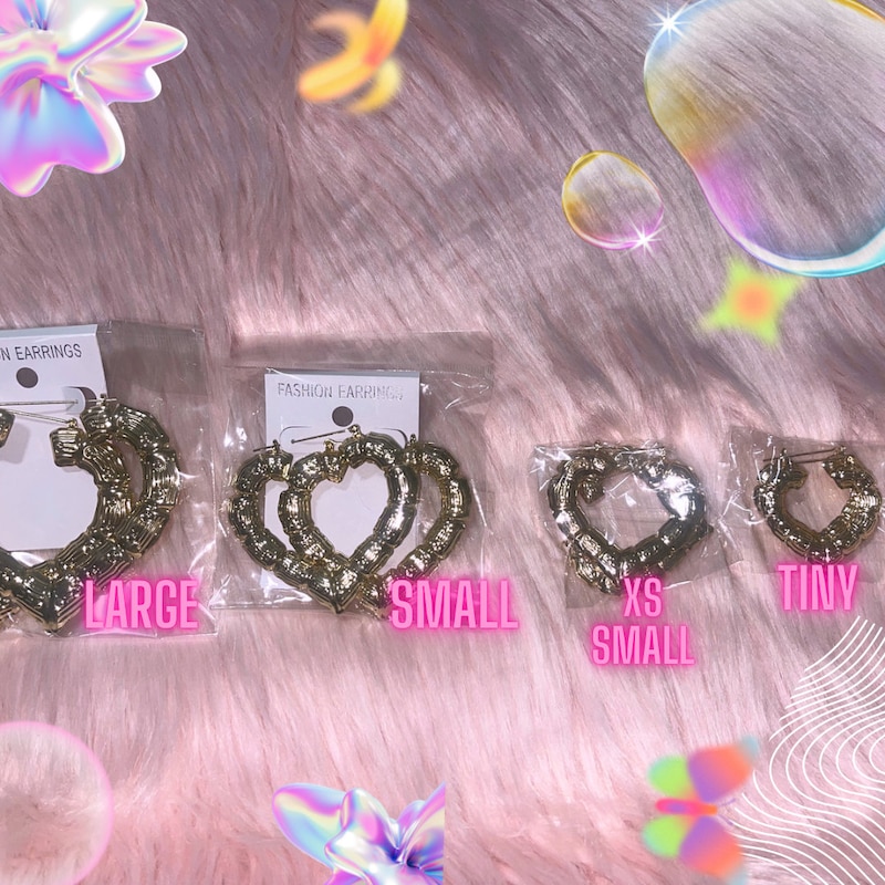 Beige - Handcrafted Heart Shaped Bamboo Earrings main image 1